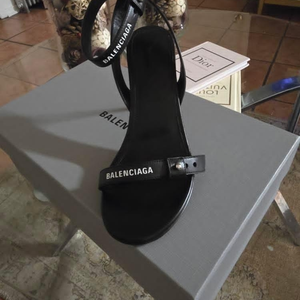Balenciaga Black Strap Sandals